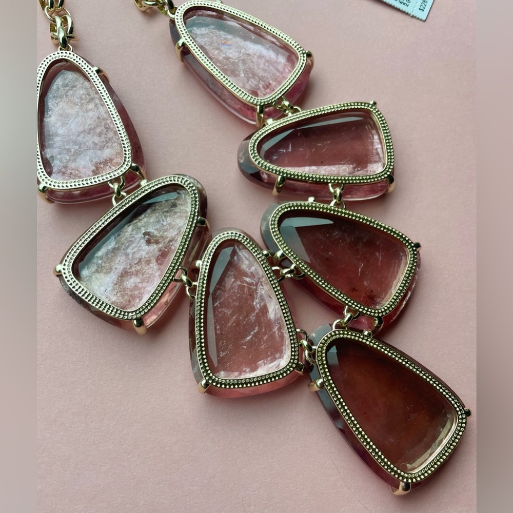 NWT Kendra Scott Harlow Necklace in Sable Mica 14k Gold Plated - Picture 7 of 9